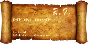 Réthi István névjegykártya